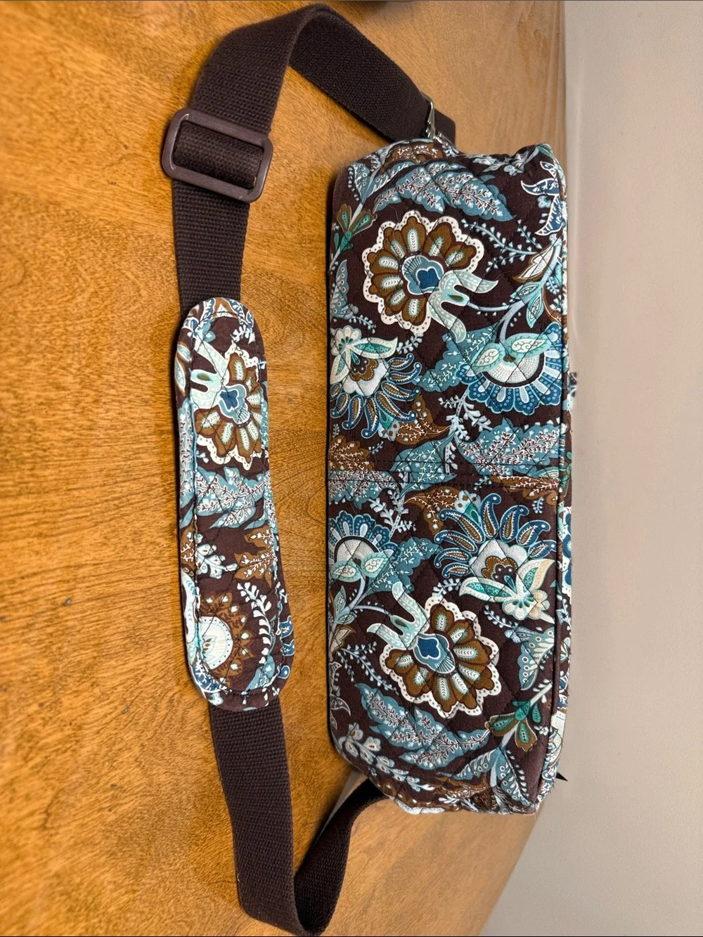 Vera Bradley (Java Blue pattern)Quilted Floral Laptop/Messenger Bag 17x13x6